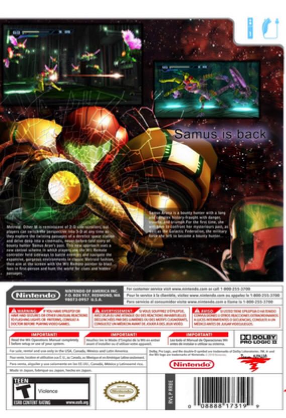 Metroid : Other M - Nintendo Wii (Nintendo - 1) video game collectible [Barcode 045496369064] - Main Image 2