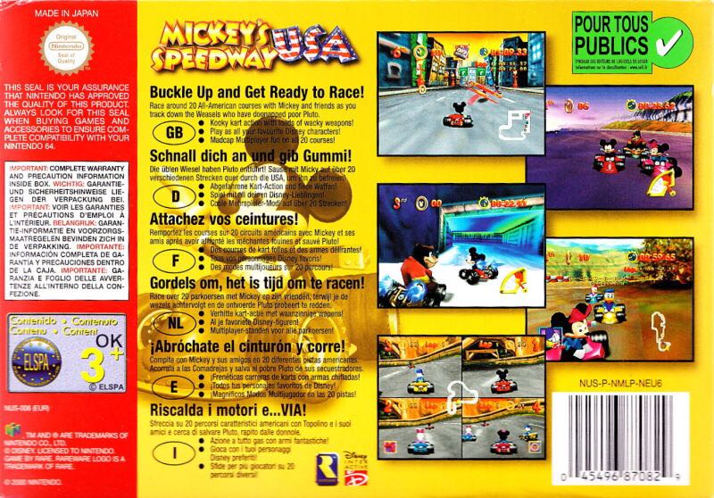 Mickeys Speedway USA - Nintendo 64 (N64) (Disney - 1-4) video game collectible [Barcode 4902370505146] - Main Image 2