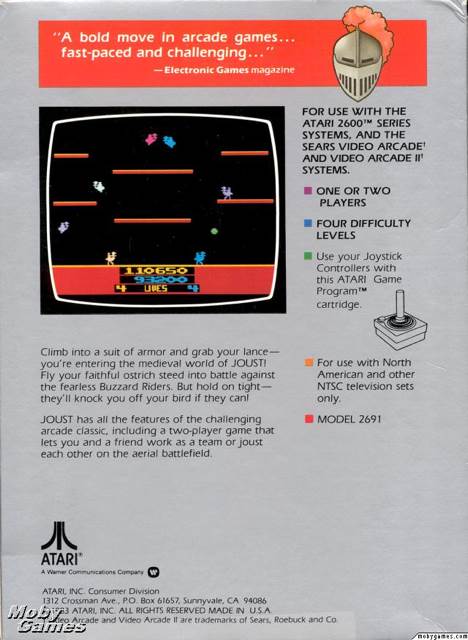 Joust - Atari 2600 video game collectible - Main Image 2
