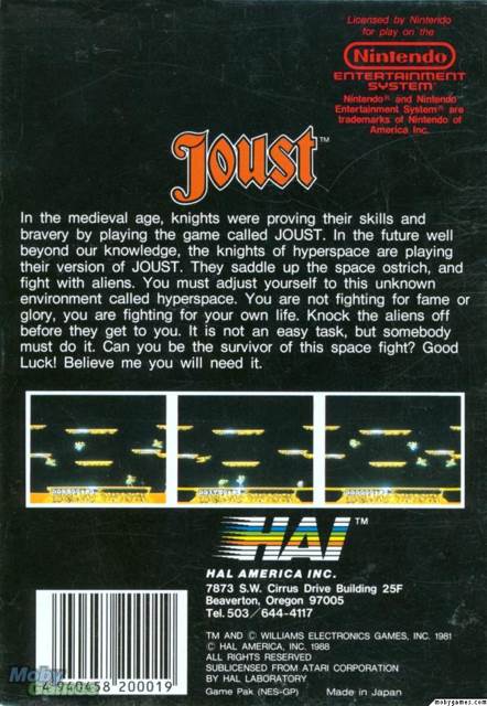 Joust - Nintendo Entertainment System (NES) video game collectible - Main Image 2