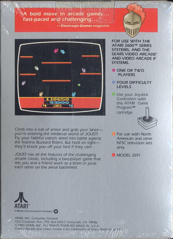 Joust - Atari 2600 (Atari - 2) video game collectible - Main Image 2