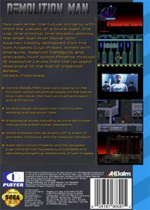 Demolition Man - Sega Genesis (Mega Drive) (Acclaim Entertainment - 1) video game collectible [Barcode 021481800415] - Main Image 2