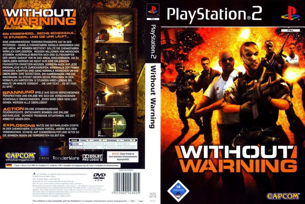 Without Warning - Sony PlayStation 2 (PS2) (Capcom - 1) video game collectible [Barcode 5055060923382] - Main Image 2