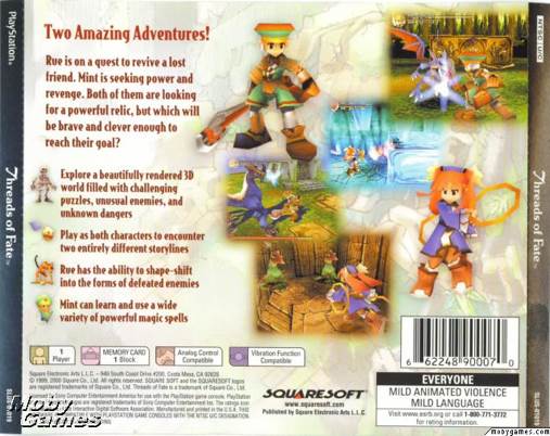 Threads of Fate - Sony PlayStation (SquareSoft - 1) video game collectible [Barcode 662248900070] - Main Image 2