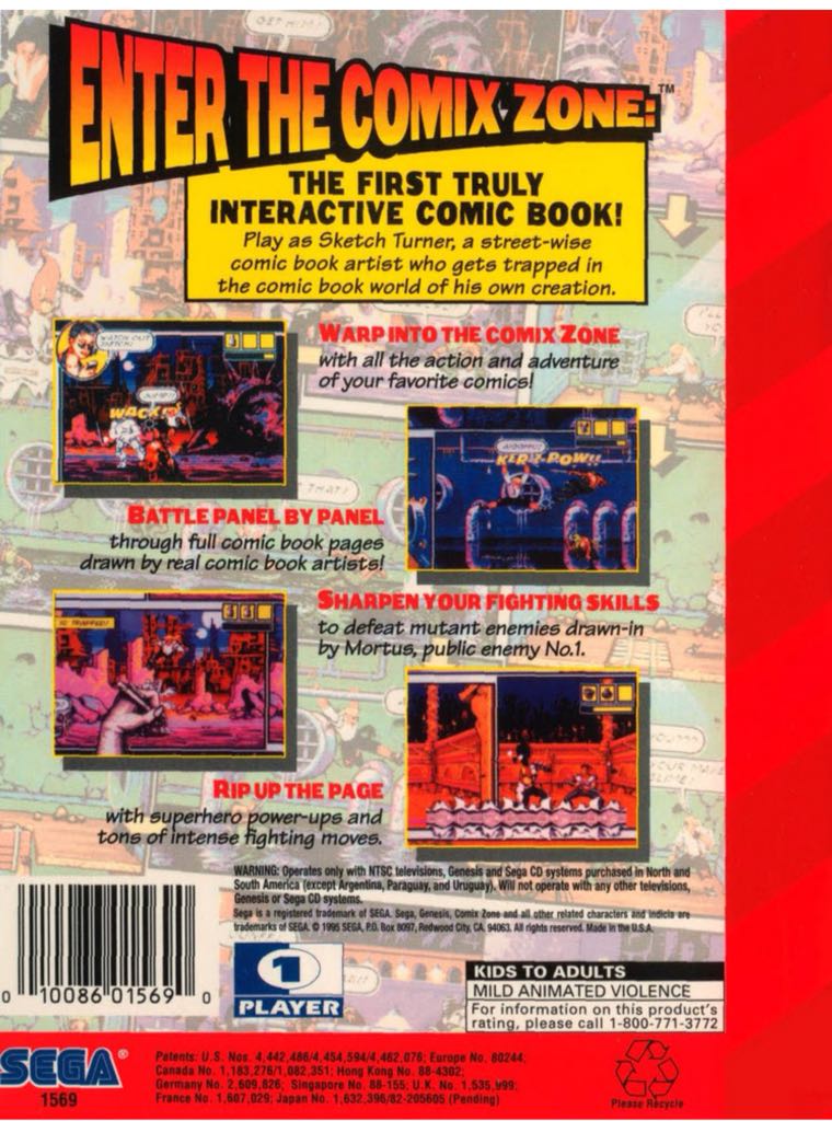 Comix Zone - Sega Genesis (Mega Drive) (Sega - 1) video game collectible [Barcode 010086015690] - Main Image 2