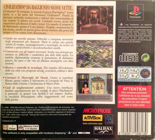 Civilization II - Sony PlayStation (Micro Prose - 1) video game collectible [Barcode 5030917008139] - Main Image 2