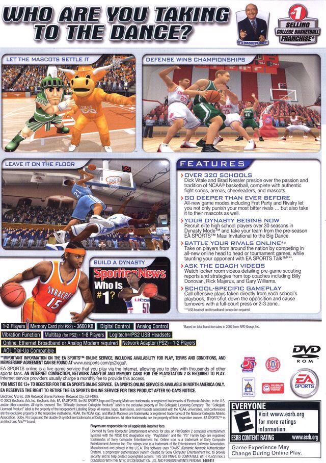 Ncaa March Madness 2004 - Sony PlayStation 2 (PS2) video game collectible - Main Image 2