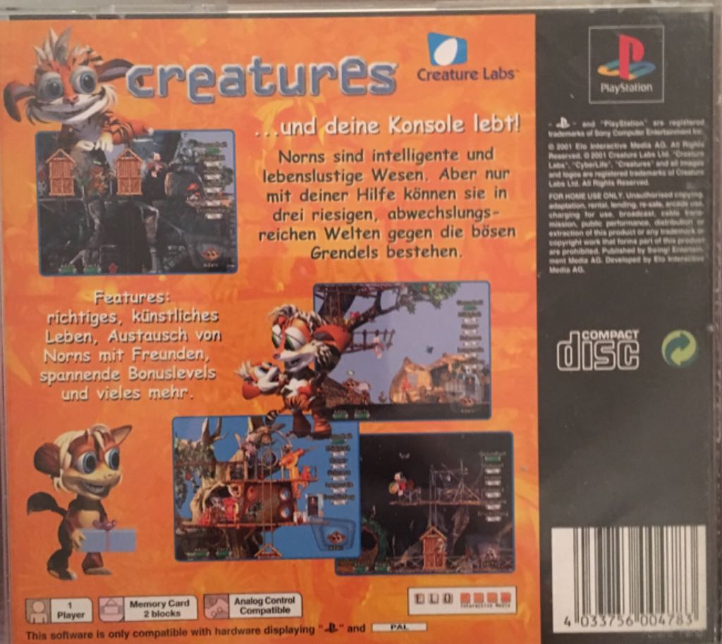 Creatures - Sony PlayStation (1) video game collectible [Barcode 4033756004783] - Main Image 2