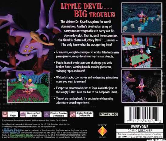 Jersey Devil - Sony PlayStation (Sony Computer Entertainment America - 1) video game collectible [Barcode 711719490722] - Main Image 2