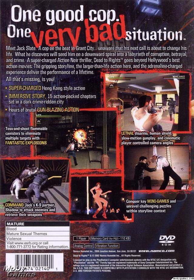 Dead to Rights 2 - Sony PlayStation 2 (PS2) (Namco - 1) video game collectible [Barcode 5030931045486] - Main Image 2