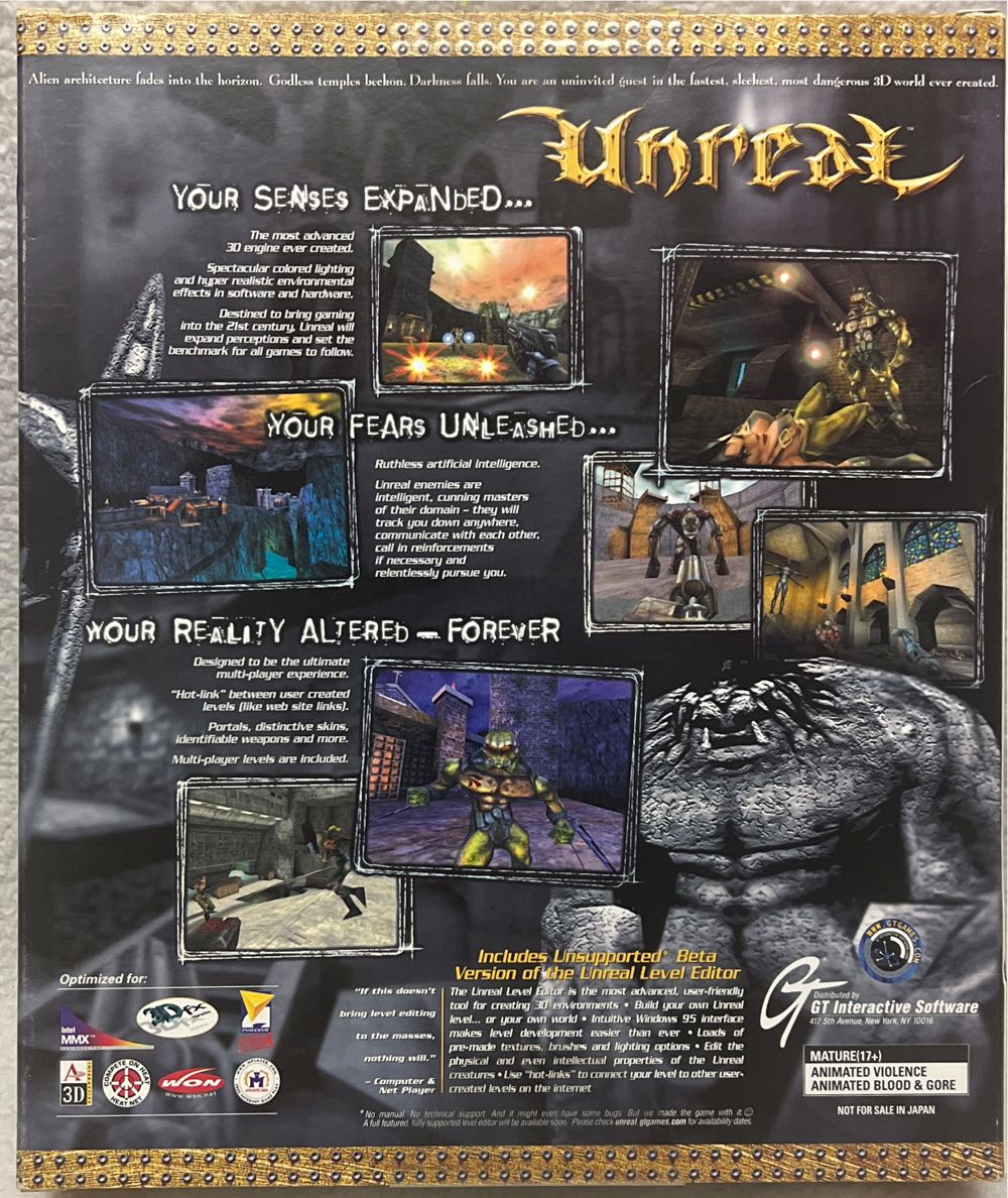 Unreal - PC (GT Interactive Software) video game collectible [Barcode 742725125278] - Main Image 2