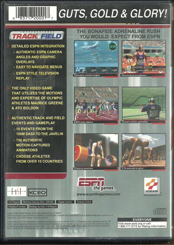 ESPN International Track & Field - Sony PlayStation 2 (PS2) (Konami - 1-4) video game collectible [Barcode 083717200017] - Main Image 2