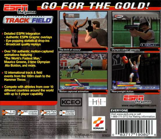 ESPN International Track and Field - Sega Dreamcast video game collectible [Barcode 4012927660010] - Main Image 2