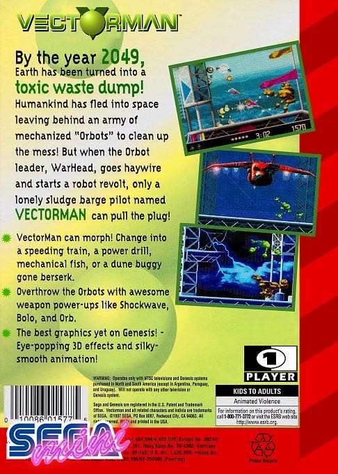 Sega Mini Vectorman - Sega Genesis (Mega Drive) (Sega - 1) video game collectible - Main Image 2