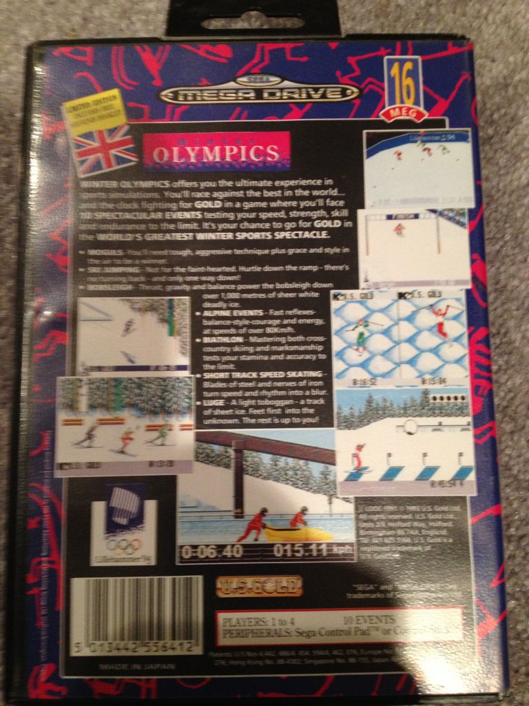Winter Olympics - Sega Genesis (Mega Drive) (U.S Gold) video game collectible - Main Image 2