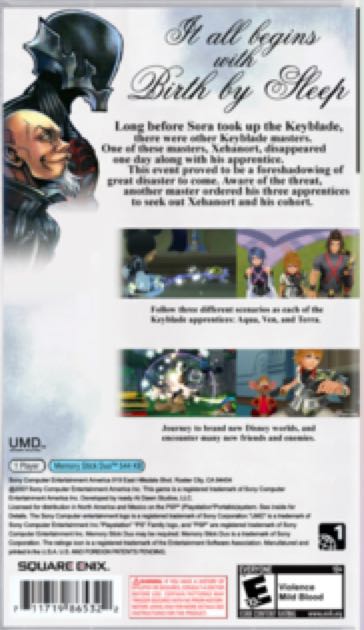Kingdom Hearts: Birth by Sleep - Sony PlayStation Portable (PSP) (Square Enix - 1) video game collectible [Barcode 662242970086] - Main Image 2