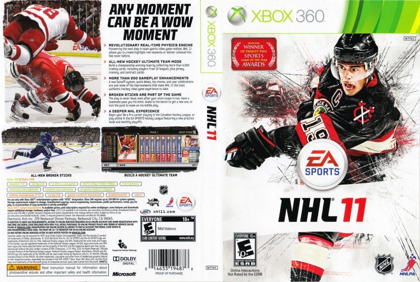 Nhl 11 - Microsoft Xbox 360 (Ea Sports - 1-2) video game collectible - Main Image 2