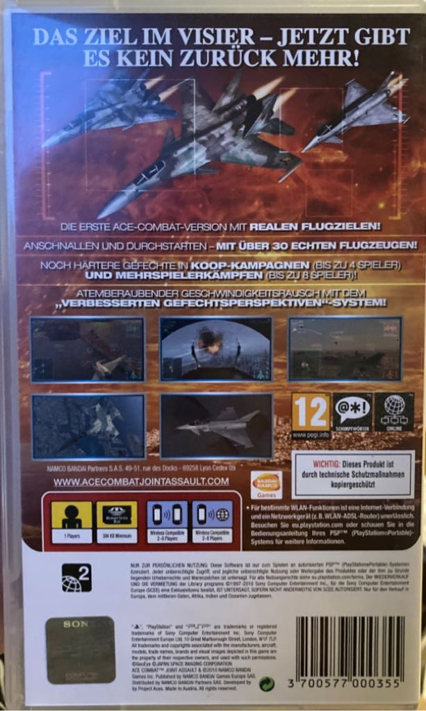 Ace Combat: Joint Assault - Sony PlayStation Portable (PSP) video game collectible [Barcode 3391891960991] - Main Image 2