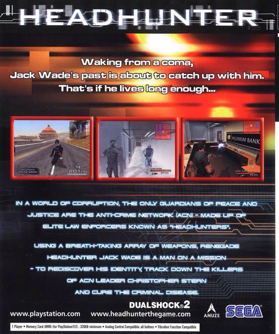 Head Hunter - Sony PlayStation 2 (PS2) (Acclaim Entertainment - 1) video game collectible [Barcode 021481233114] - Main Image 2