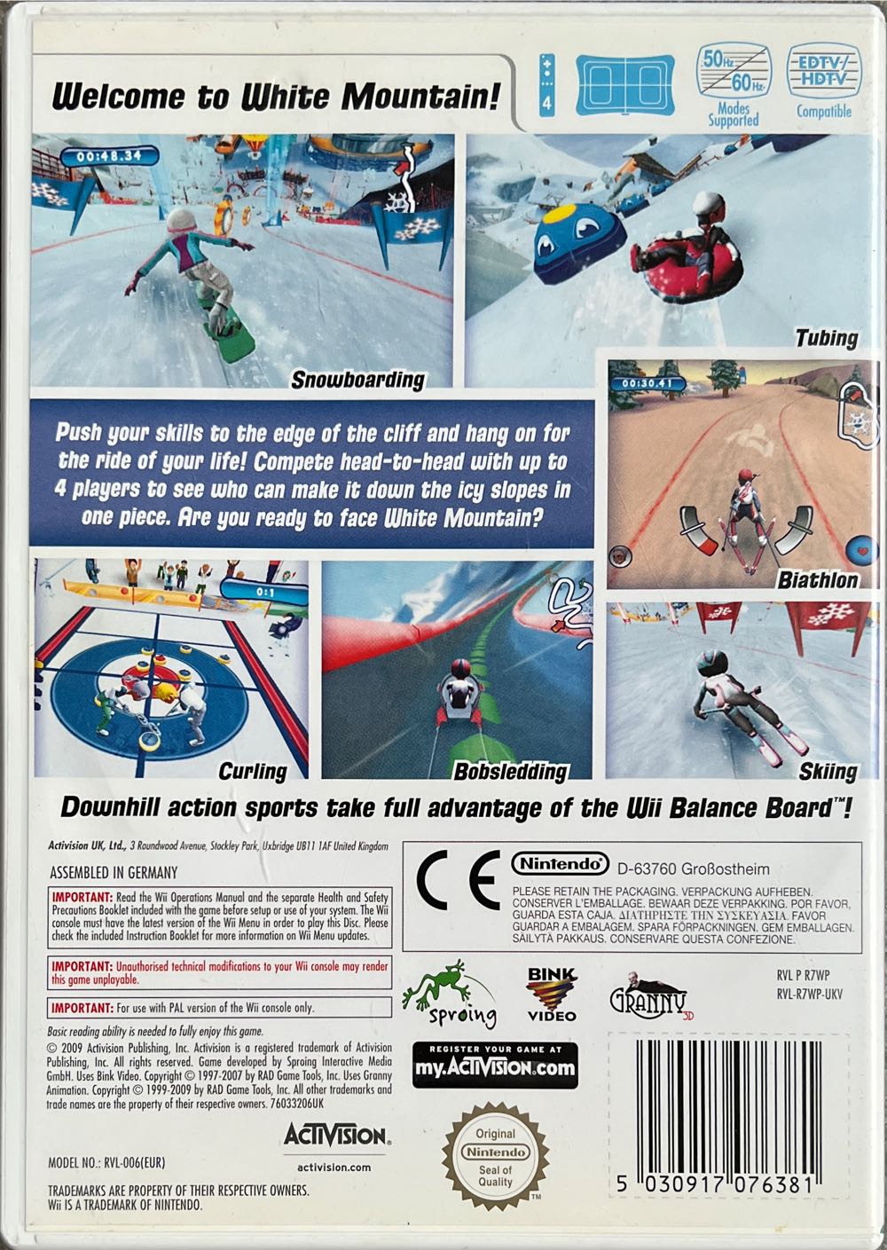 Mountain Sports - Nintendo Wii (Activision) video game collectible [Barcode 5030917076381] - Main Image 2