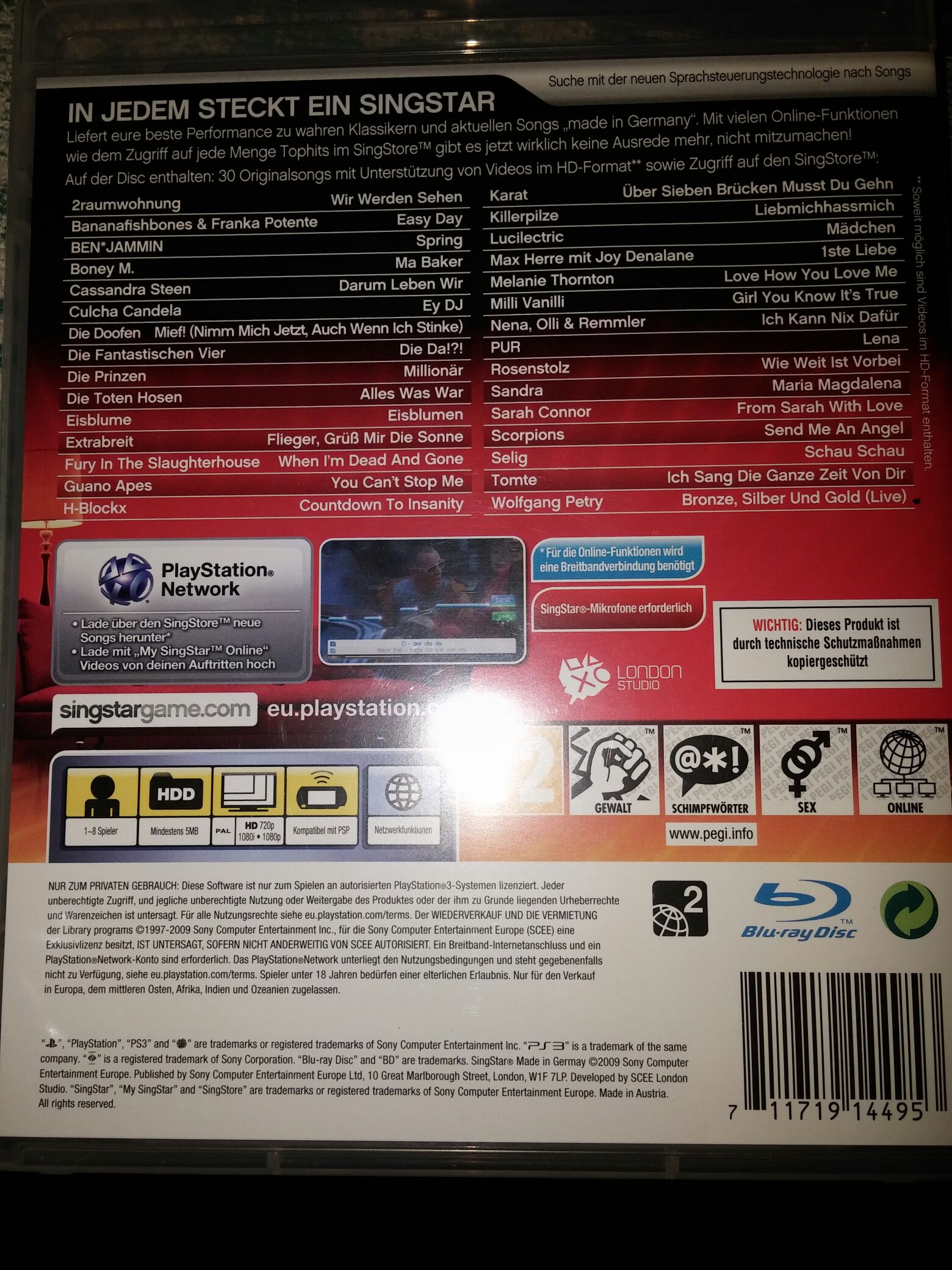 Singstar Made In Germany - Sony PlayStation 3 (PS3) video game collectible - Main Image 2