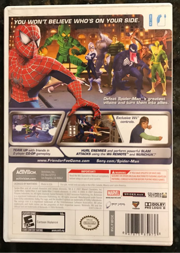 Spider-Man: Shattered Dimensions - Nintendo Wii (Activision Blizzard - 1) video game collectible [Barcode 047875839687] - Main Image 2