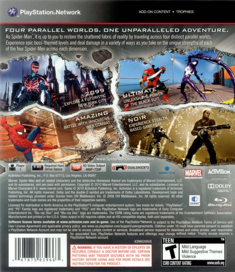 Spider-Man: Shattered Dimensions - Sony PlayStation Network (PSN) video game collectible - Main Image 2