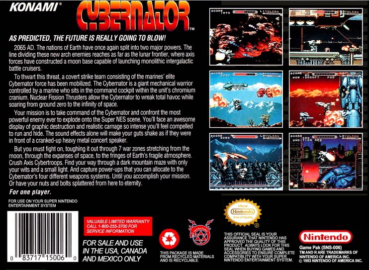 Cybernator - Nintendo Wii U (Konami - 1) video game collectible - Main Image 2