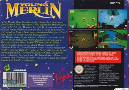 Young Merlin - Nintendo Super Nintendo Entertainment System (SNES) (Virgin Games - 1) video game collectible [Barcode 052145840010] - Main Image 2