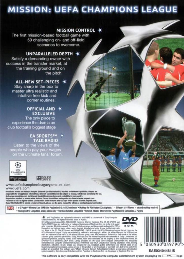 Uefa Champions League 2004-2005 - Sony PlayStation 2 (PS2) ((EA) Electronic Arts) video game collectible [Barcode 5030930039790] - Main Image 2