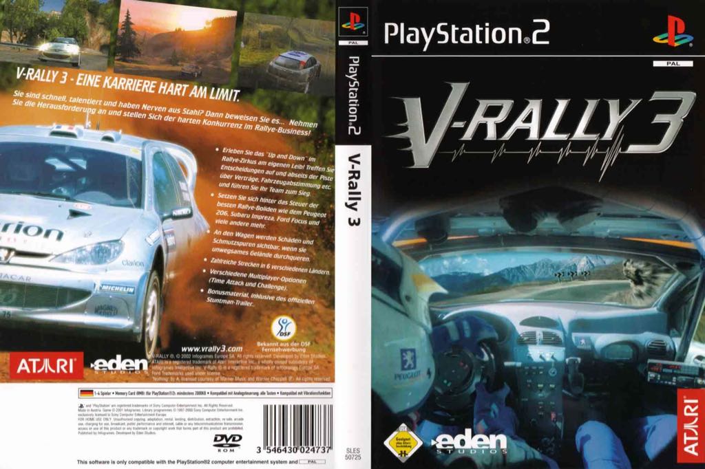 V-Rally 3 - Sony PlayStation 2 (PS2) (Infogames - 1) video game collectible [Barcode 3546430106761] - Main Image 2