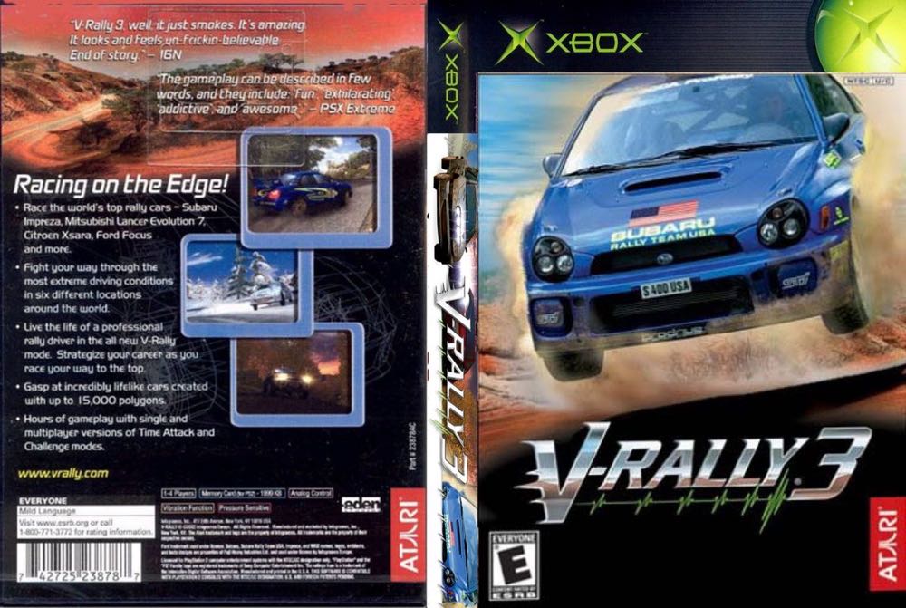V-Rally 3 - Microsoft Xbox (Atari / Infogrames Europe - 1-4) video game collectible [Barcode 742725246515] - Main Image 2
