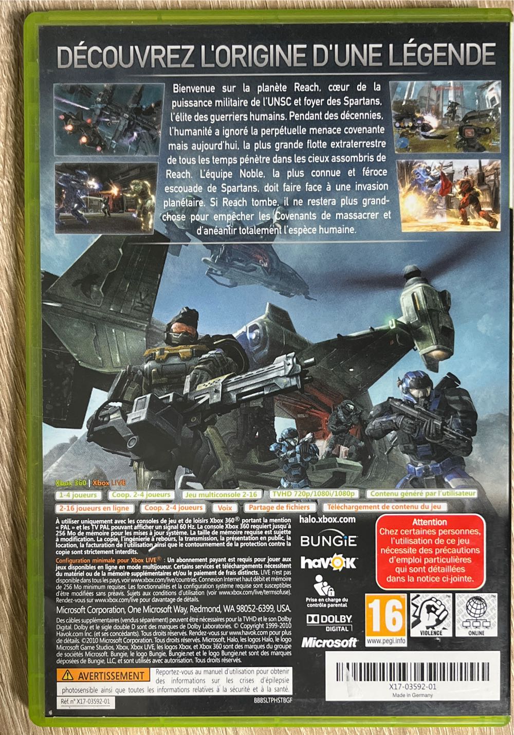 Halo: Reach - Microsoft Xbox 360 (Microsoft Game Studios - 4) video game collectible [Barcode 885370164145] - Main Image 2