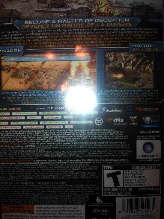 Ruse - Microsoft Xbox 360 video game collectible - Main Image 2