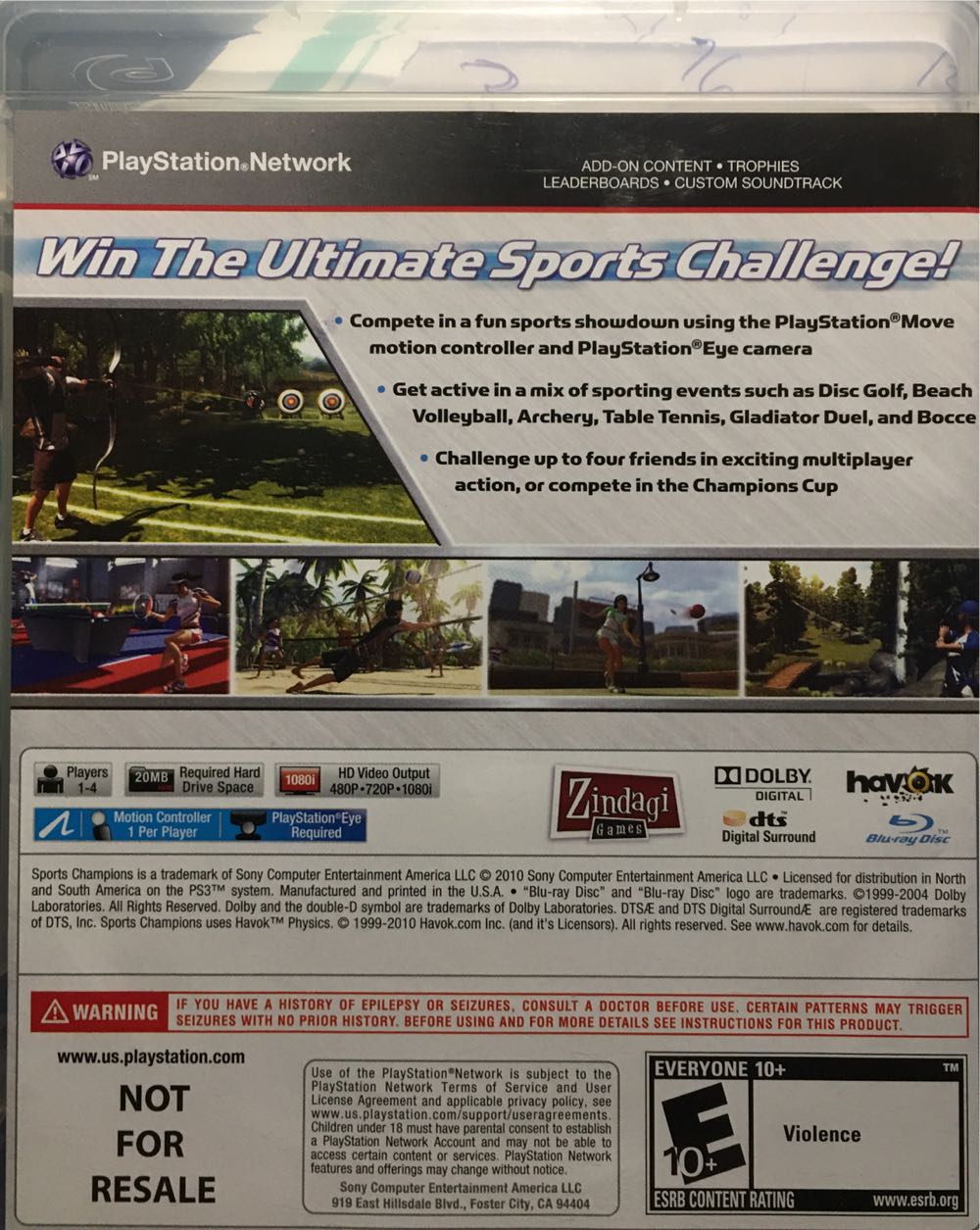 Sports Champions - Sony PlayStation 3 (PS3) (Sony Computer Entertainment - 4) video game collectible [Barcode 4556245] - Main Image 2