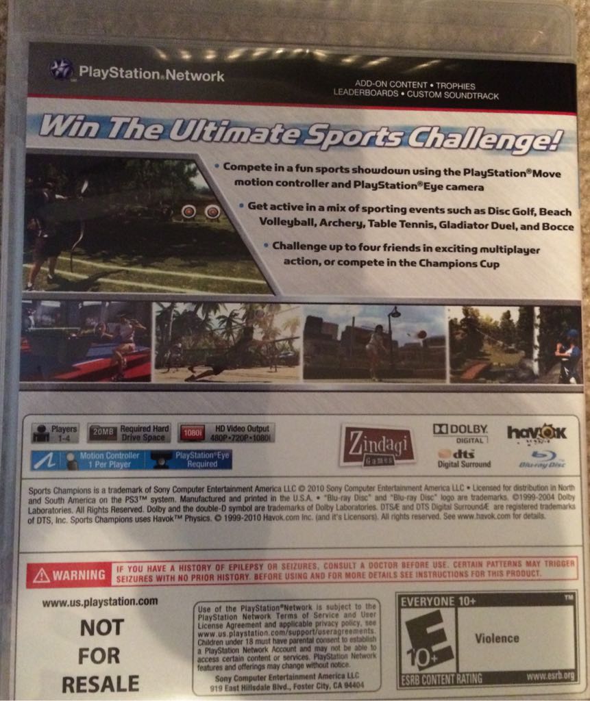 Sports Champions - Sony PlayStation 3 (PS3) (Sony) video game collectible - Main Image 2