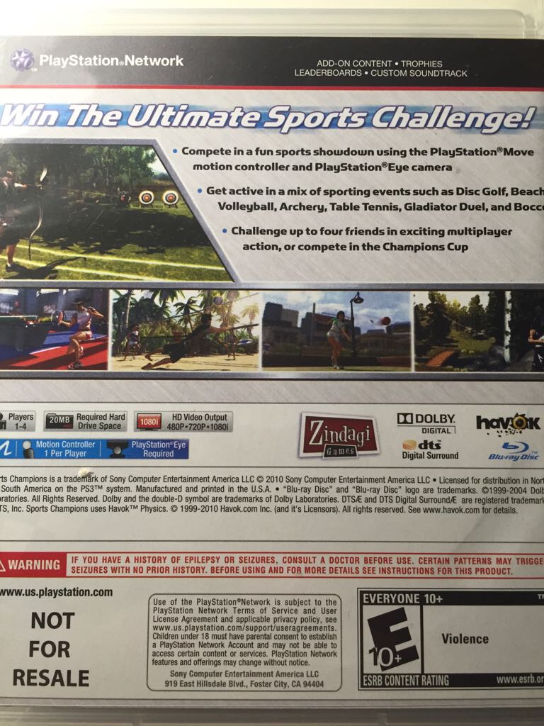 Sports Champions - Sony PlayStation 3 (PS3) video game collectible - Main Image 2