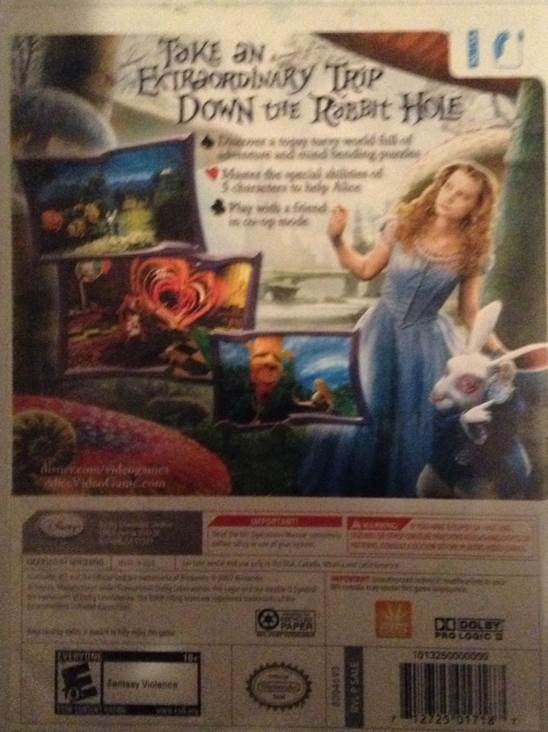 Disney Alice In Wonderland - Nintendo Wii (Disney Interactive Studios - 1-2) video game collectible [Barcode 712725017187] - Main Image 2