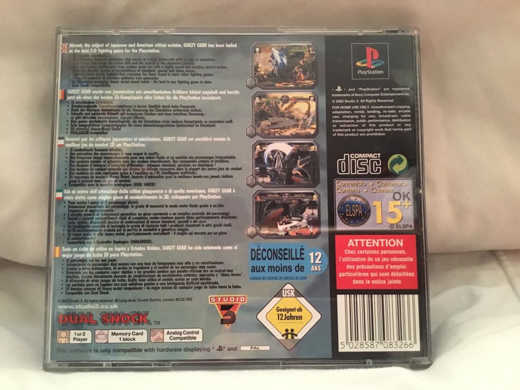 Guilty Gear - Sony PlayStation (Studio 3 - 2) video game collectible [Barcode 5028587083266] - Main Image 2