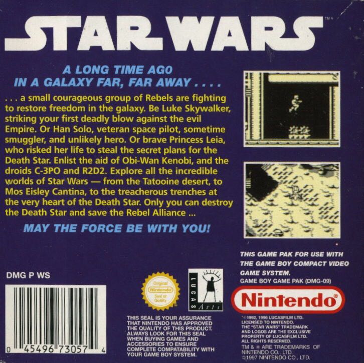 Star Wars - Nintendo Game Boy (LucasArts - 1) video game collectible [Barcode 013388120130] - Main Image 2