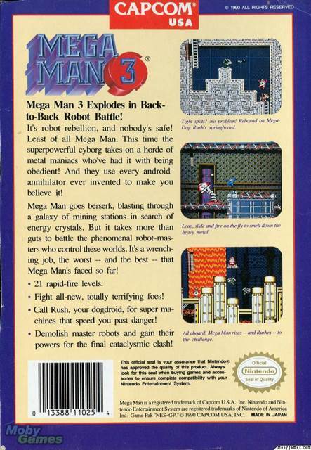 Mega Man 3 - Nintendo Entertainment System (NES) (Capcom - 1) video game collectible [Barcode 045496430405] - Main Image 2