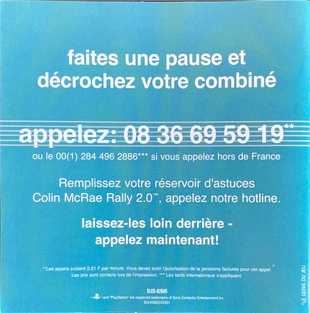 Colin Mcrae Rally 2.0 - Sony PlayStation (Code Masters - 2) video game collectible [Barcode 5024866321982] - Main Image 3