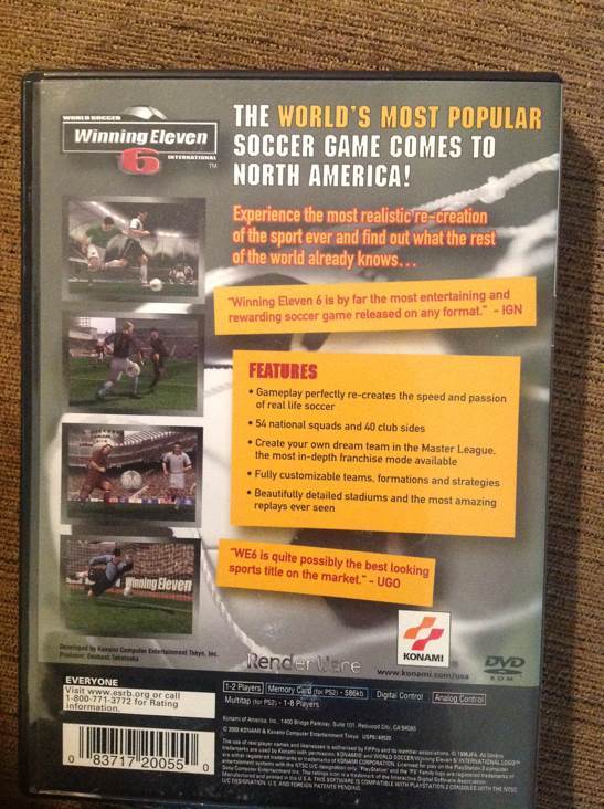 Winning Eleven 6 - Sony PlayStation 2 (PS2) video game collectible [Barcode 083717200550] - Main Image 2