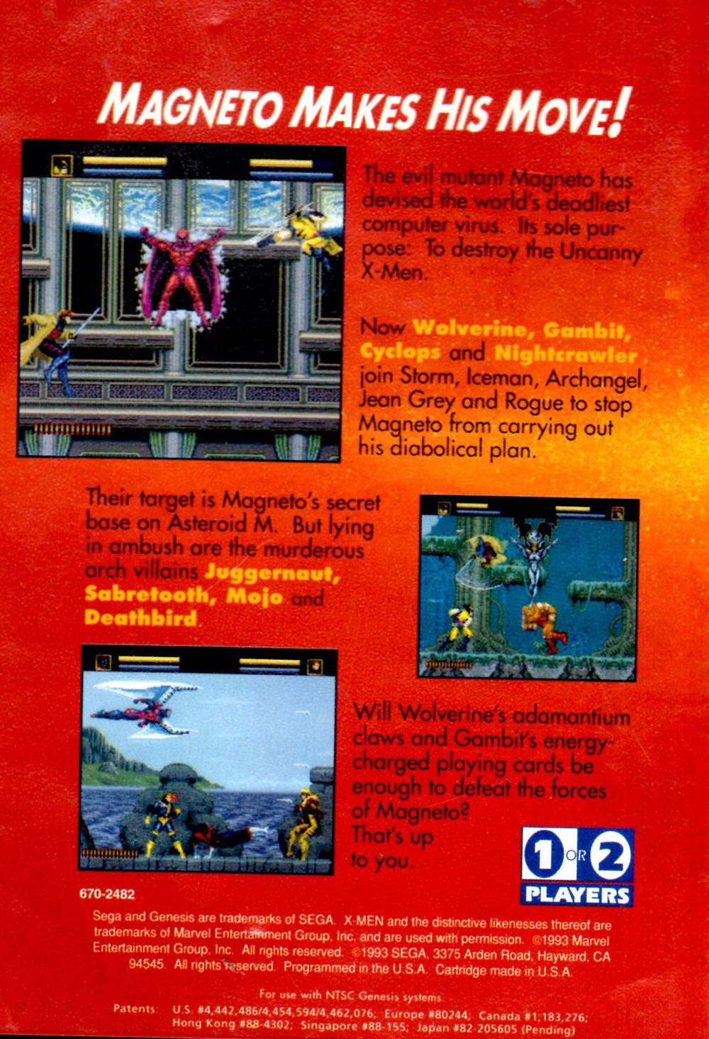 X-Men - Sega Genesis (Mega Drive) (Konami - 2) video game collectible [Barcode 0010086010572] - Main Image 2