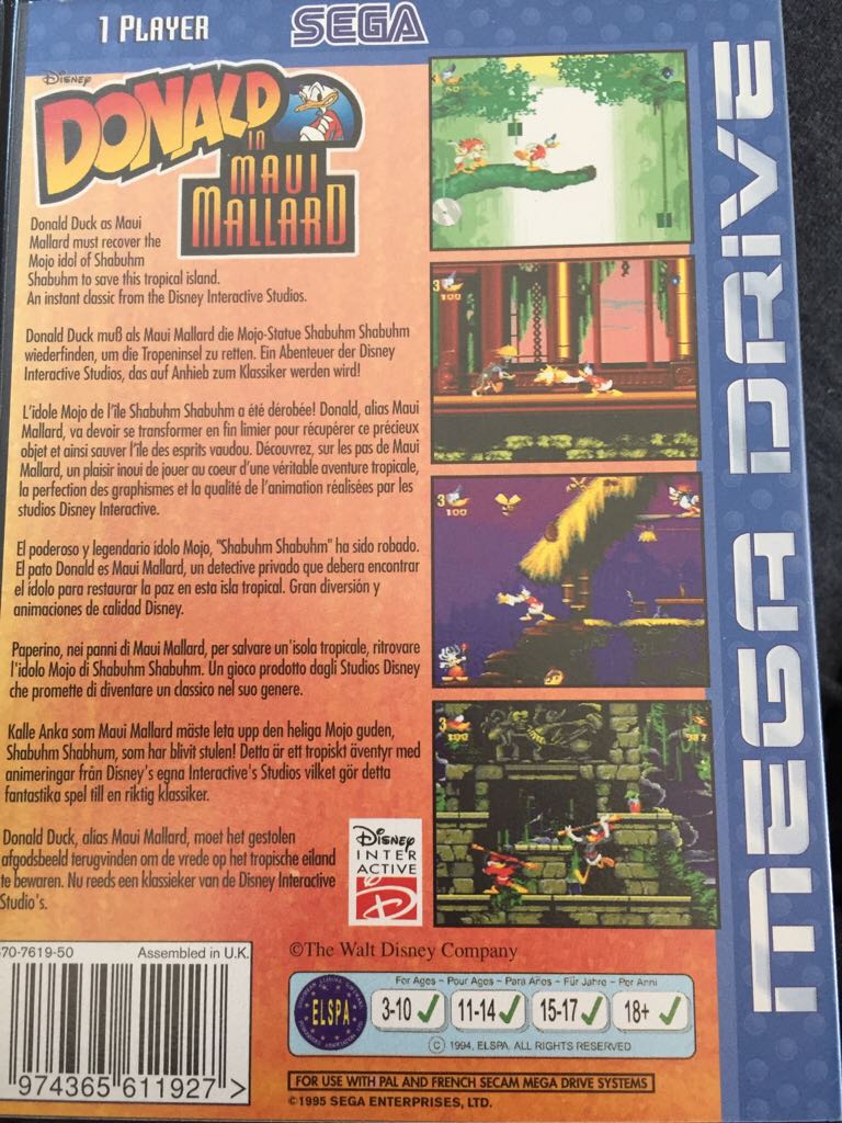 Disney’s Donald Duck In Maui Mallard - Sega Mega Drive (Sega - 1) video game collectible [Barcode 4974365611927] - Main Image 2