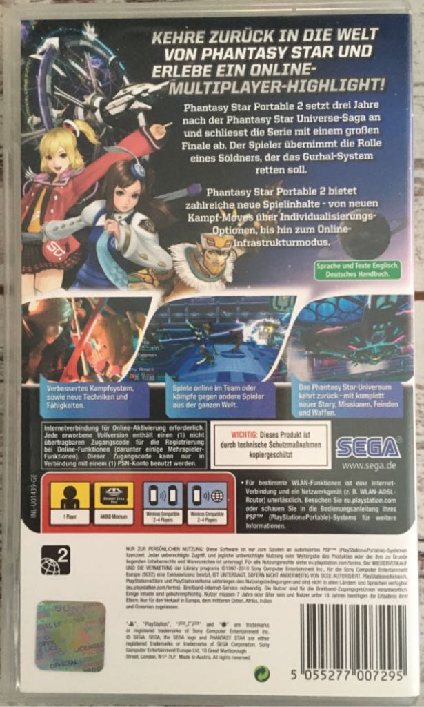 Phantasy Star Portable 2 - Sony PlayStation Portable (PSP) (Sega - 4) video game collectible [Barcode 5055277007295] - Main Image 2