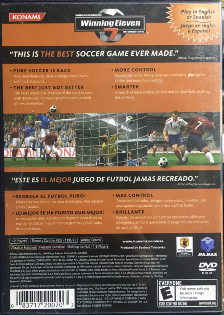 Winning Eleven 7 - Sony PlayStation 2 (PS2) (Konami - 2) video game collectible [Barcode 083717200703] - Main Image 2