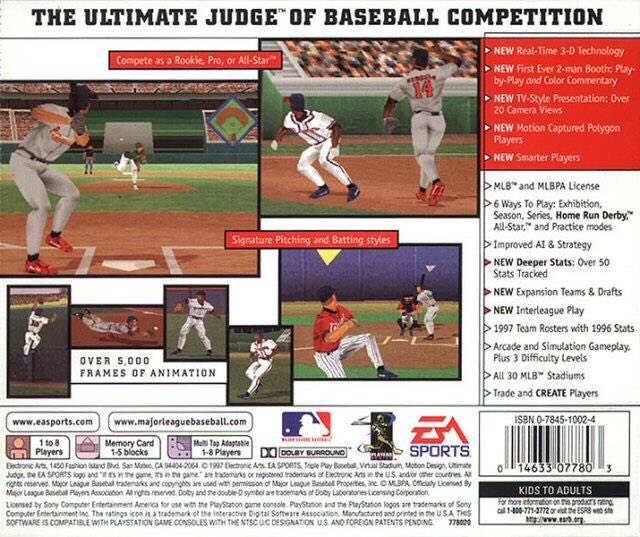 Triple Play 97 (long box) - Sony PlayStation (Electronic Arts/EA Games - 2) video game collectible [Barcode 014633077056] - Main Image 2