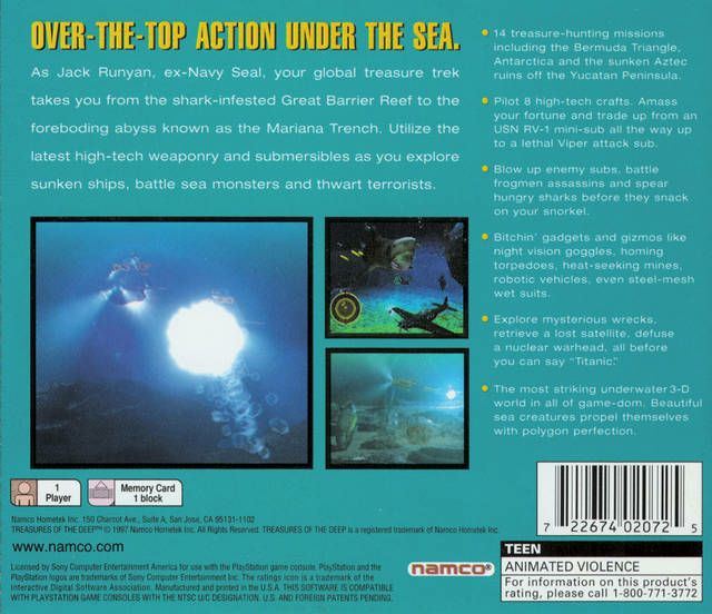 Treasures Of The Deep - Sony PlayStation (Namco - 1) video game collectible [Barcode 722674020725] - Main Image 2