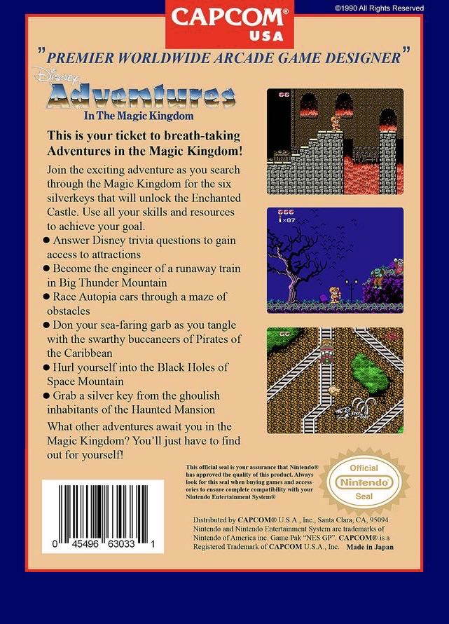 Disney Adventures In The Magic Kingdom - Nintendo Entertainment System (NES) video game collectible - Main Image 2